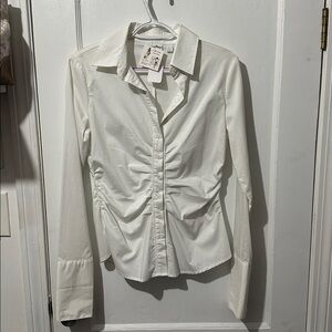 New York & Company White Button Down Shirt